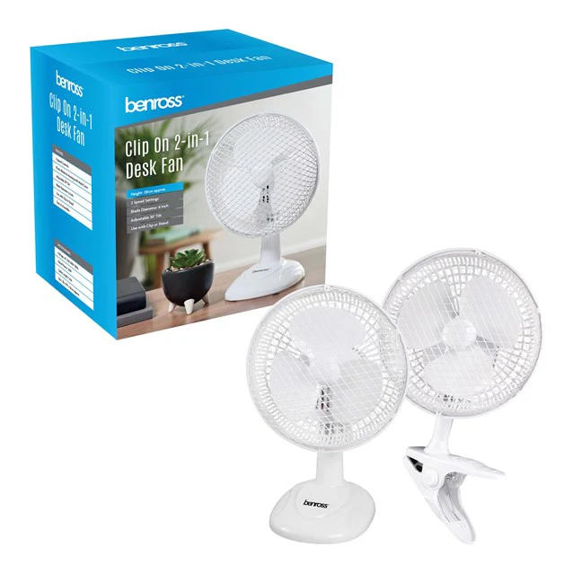 Desk-fan-BENROS-6in-Merch-&-Carter Table Fan 6" twin mountable-BENROSS