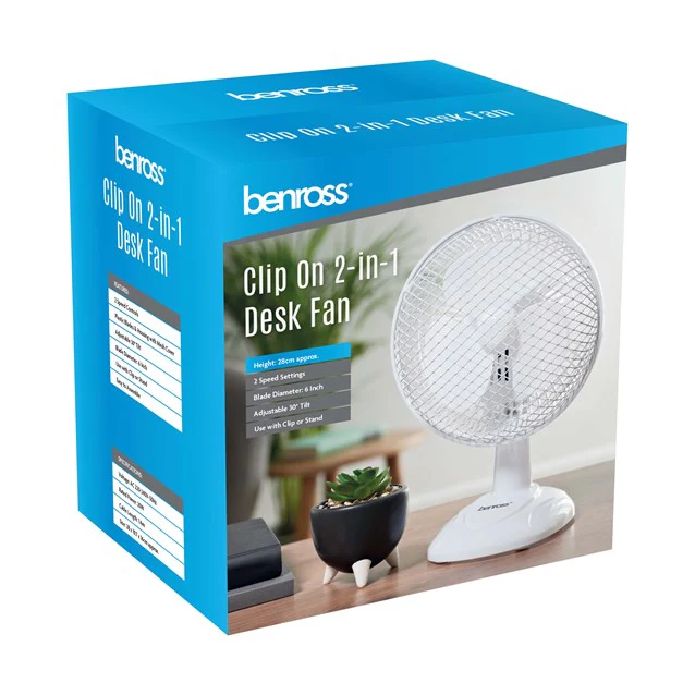 Desk-fan-BENROS-6in-box-pack-Merch-&-Carter Table Fan 6" twin mountable-BENROSS