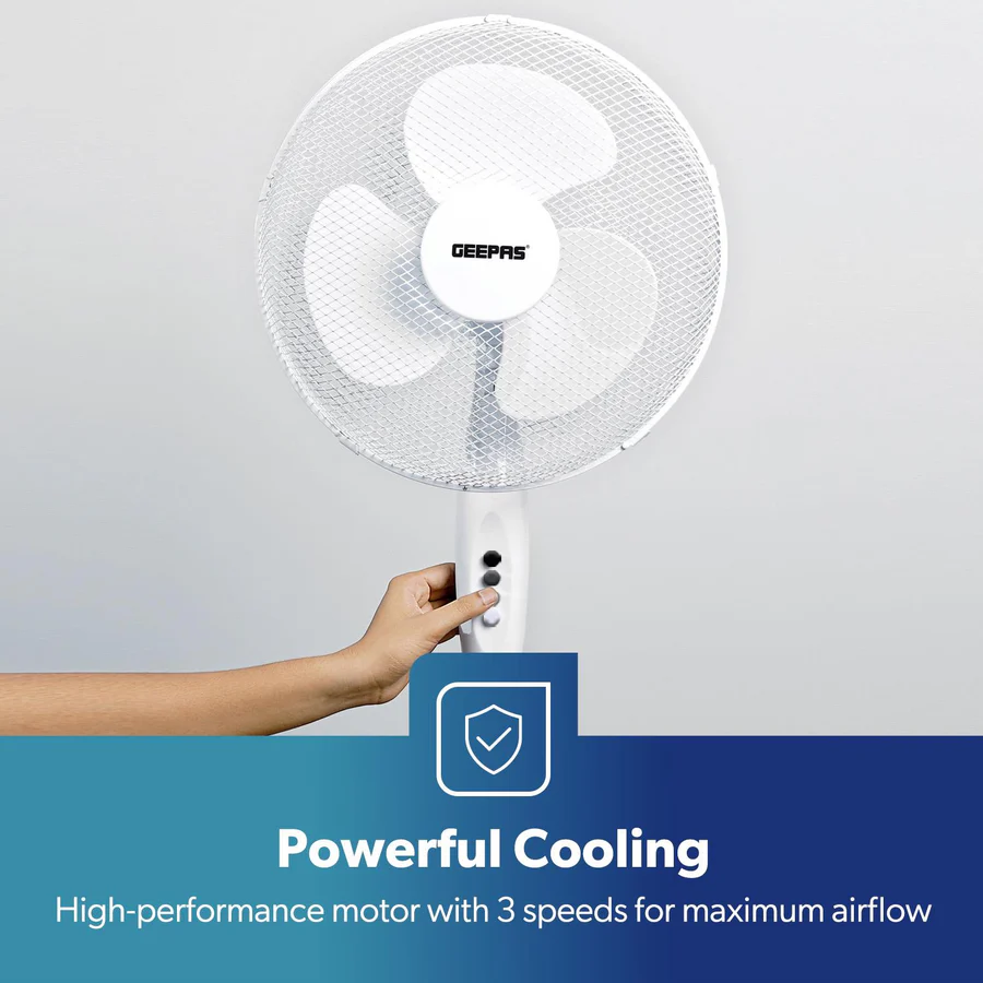 GEEPAS-16in-pedestal-fan-powerful-cooling-Merch-&-Carter GEEPAS-16in-pedestal-fan-for-home-office-Merch-&-Carter