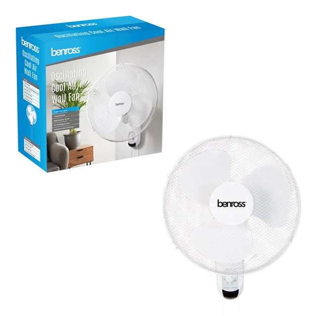 Wall-fan-16in-Oscillating-BENROSS-closs-Merch-&-Carter Buy at Merch & Carter, BENROSS wall mounted oscillating fan.