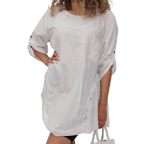 Plain Crochet Patch Pockets Cotton Top