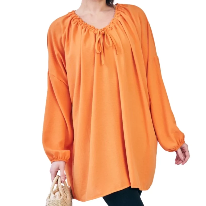Merch-&-Carter-Online-Marketplace-Superstore-fashion-clothing-women-Dress-Plain-Oversized-Drawstring-Neckline-Top-Yellow-front-side Merch-&-Carter-Online-Marketplace-Superstore-fashion-clothing-women-Dress-Plain-Oversized-Drawstring-Neckline-Top-Yellow-front-side