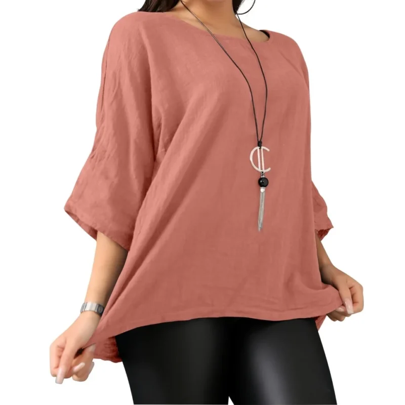 Merch-&-Carter-Online-Marketplace-shopping-Necklace-Top-Plain-Tunic-100%- Cotton-Dusty-pink-Right-side Merch-&-Carter-Online-Marketplace-shopping-Necklace-Top-Plain-Tunic-100%- Cotton-Dusty-pink