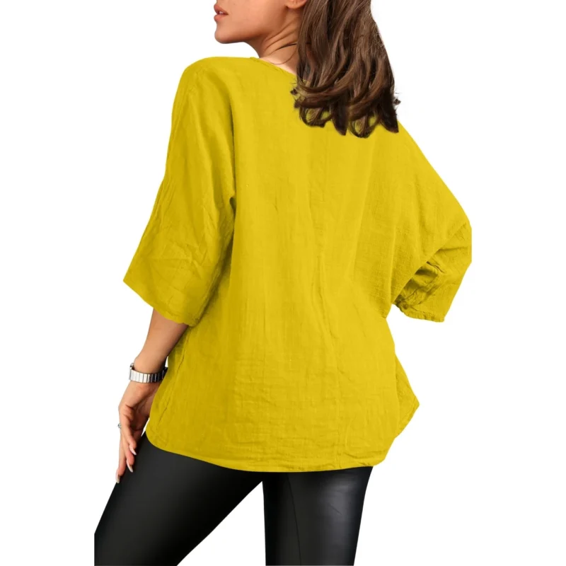 Merch-&-Carter-Online-Marketplace-shopping-Necklace-Top-Plain-Tunic-100%- Cotton-New-Lemon-Rear-Side Merch-&-Carter-Online-Marketplace-shopping-Necklace-Top-Plain-Tunic-100%- Cotton-New-Lemon