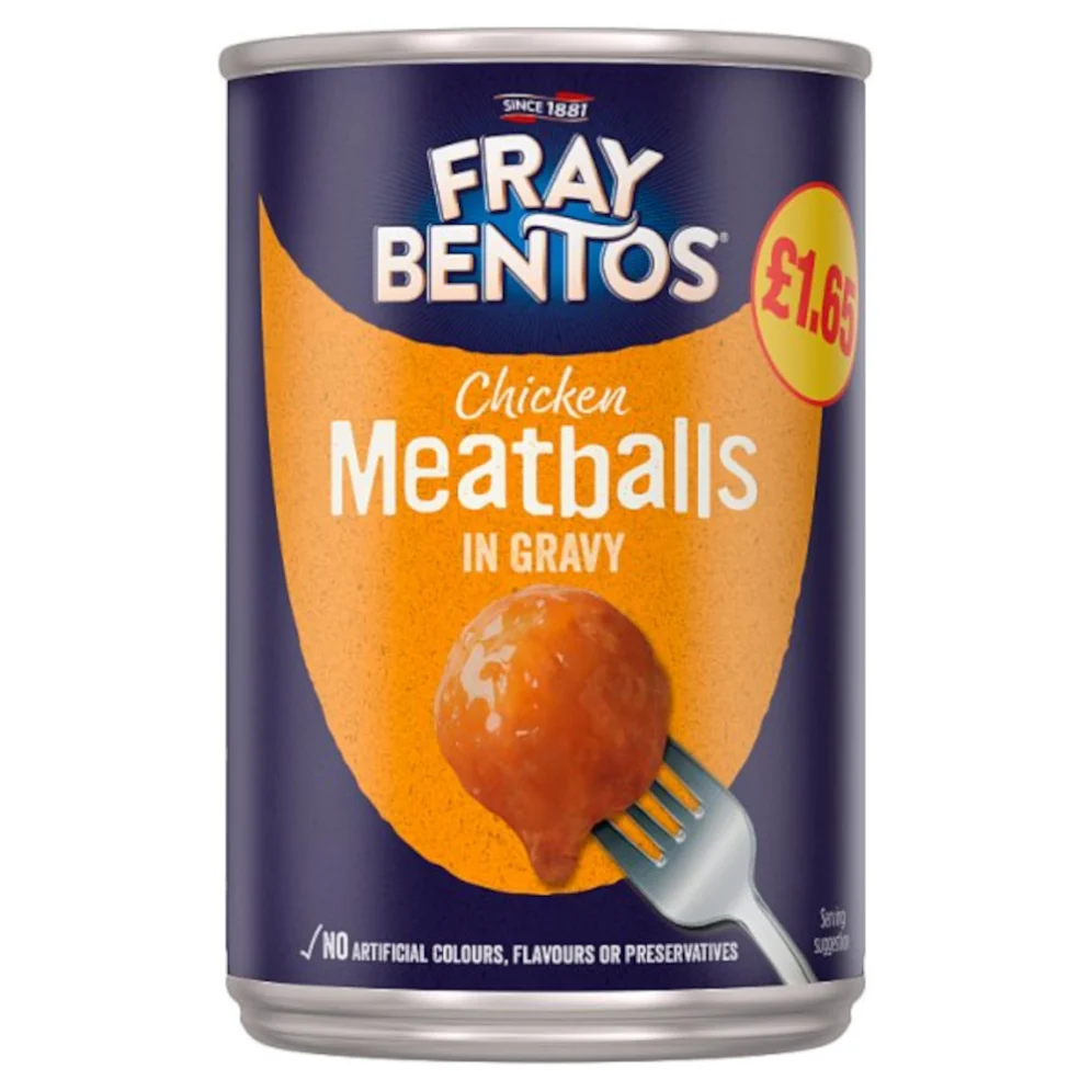 Chicken Meatballs in Gravy Merch & Carter Buy at Merch & Carter, Fray Bentos Chicken Meatballs in Gravy 380gram Tasty Bite Sized Chicken Meatballs in Gravy No Artificial Colours, Flavours or Preservatives