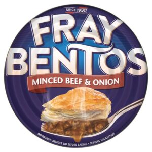 Buy at Merch & Carter, Fray Bentos Minced Beef & Onion. A hearty mixture of minced beef and chopped onions in a rich, thick gravy. delivery within GB only.